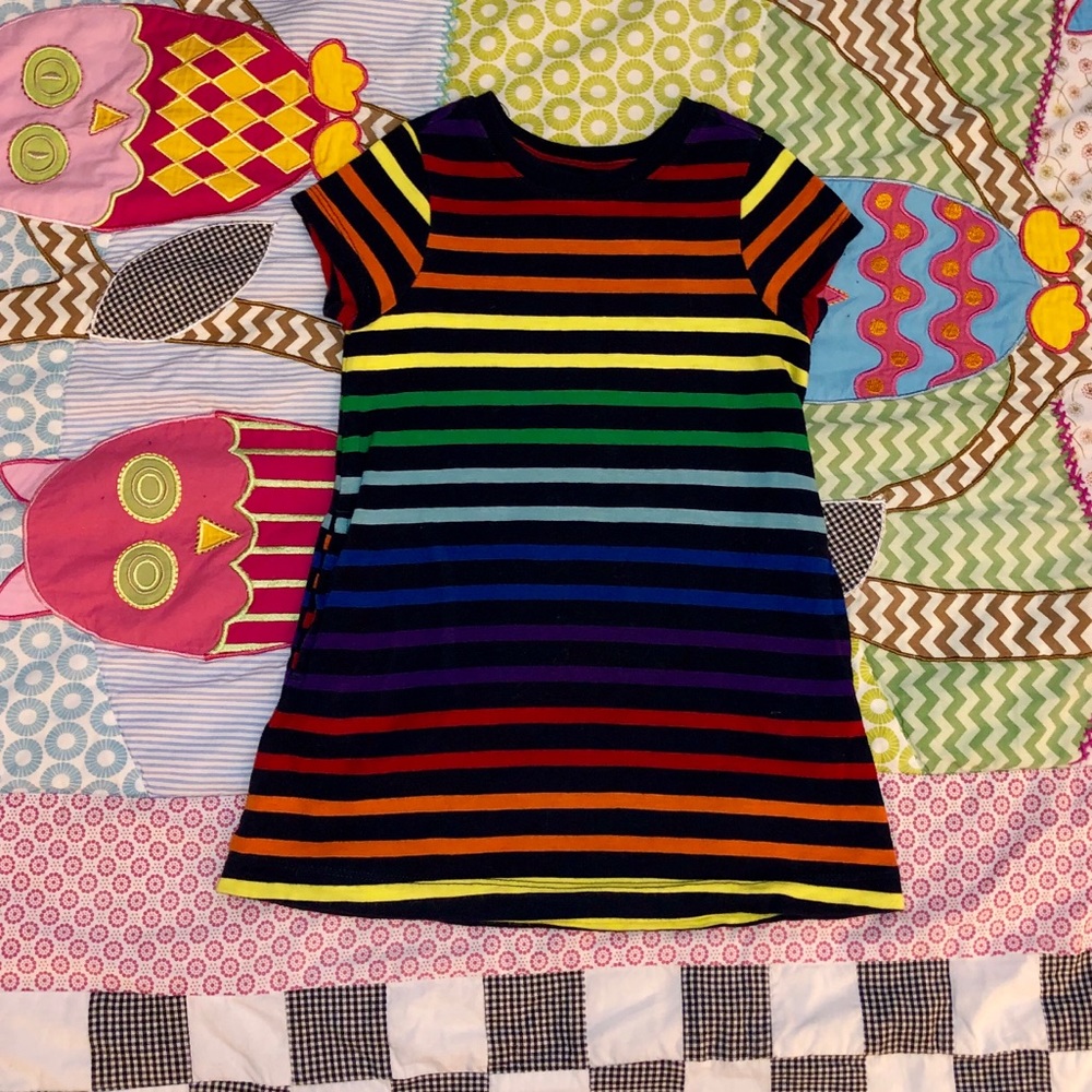 Primary.com Rainbow striped tshirt dress
